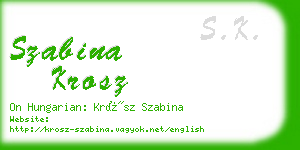 szabina krosz business card